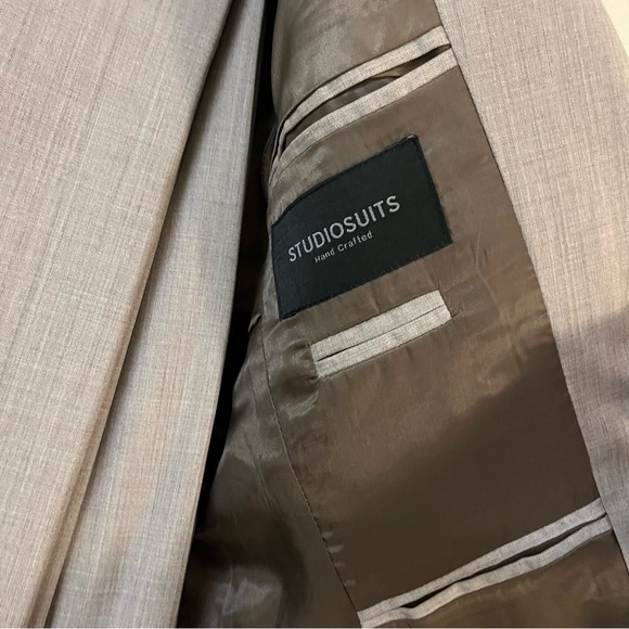 Studio Suits Tan Wool Suit - Picture 3 of 8